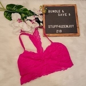 VICTORIA'S SECRET PINK Floral Lace Bralette NWOT